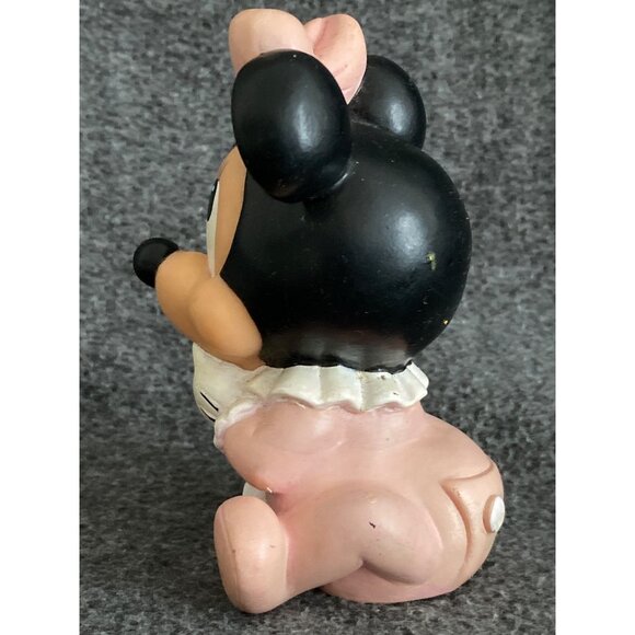 Disney Baby Minnie Mouse Squeaky Toy Pink Rubber Figure 5.5 inches Vintage - Picture 5 of 10